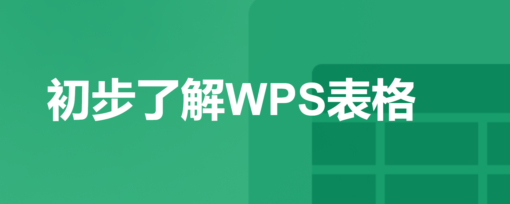 初步了解WPS表格